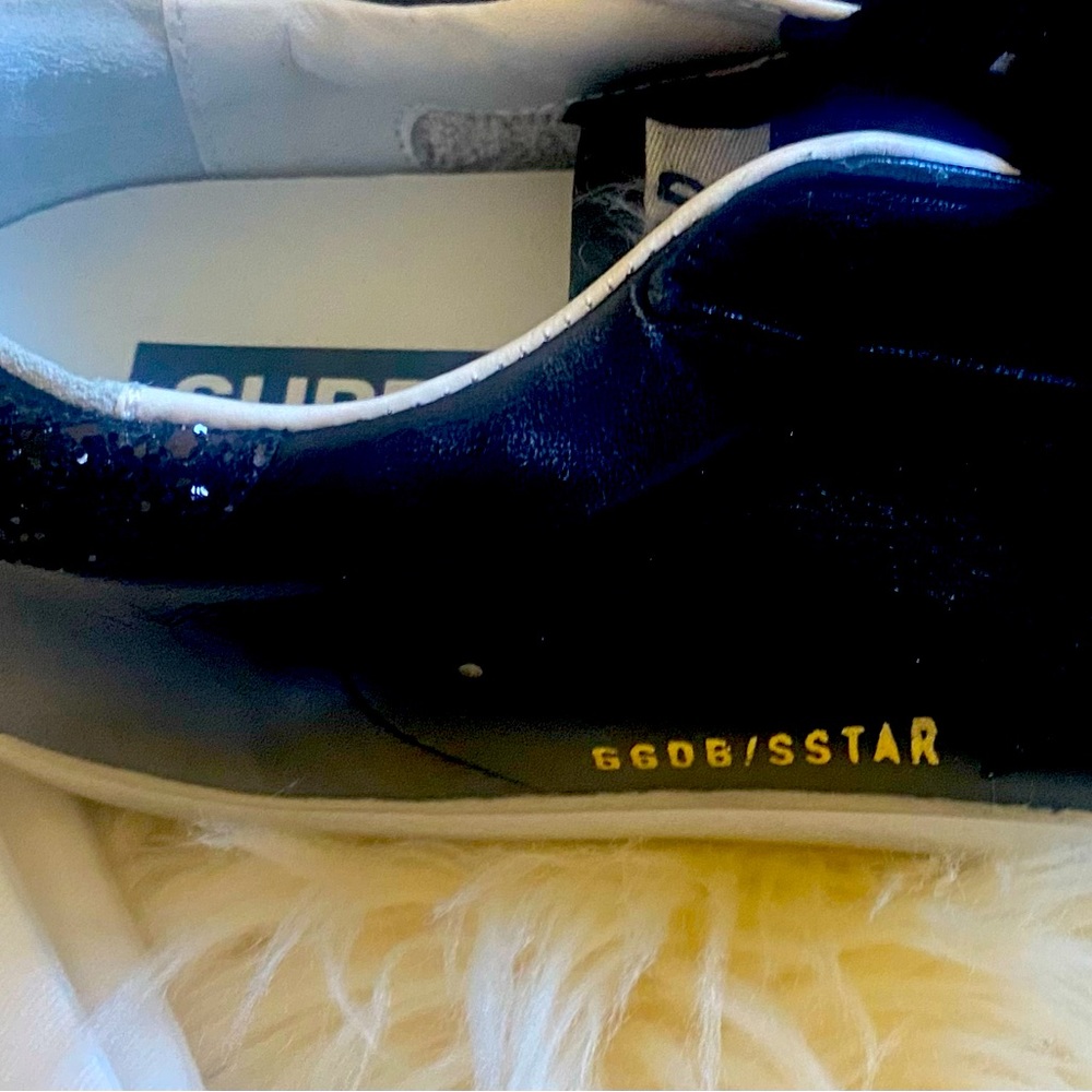 Brand new in box! Golden Goose Star suede glitter heel sneakers.